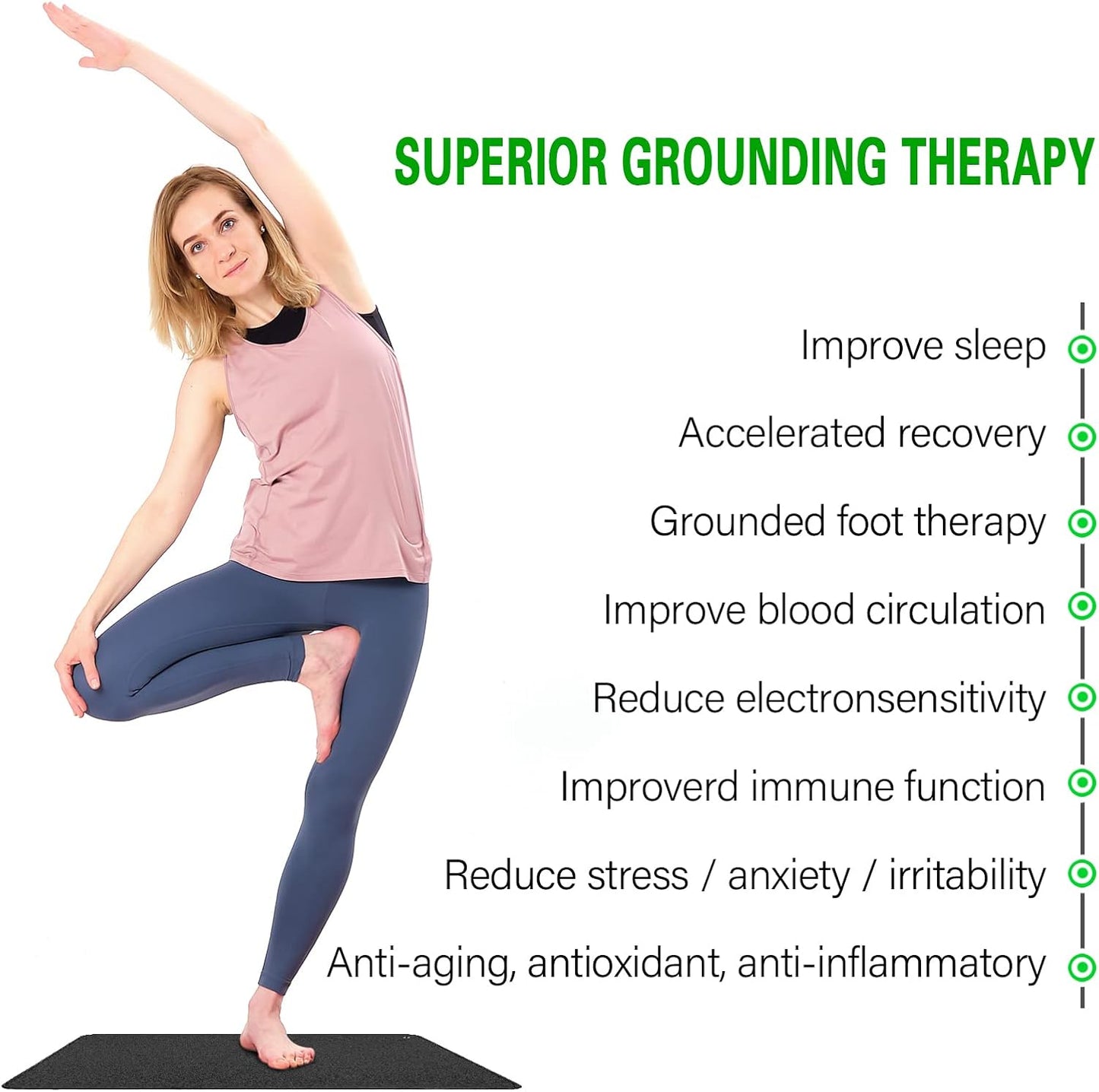 Experience Ultimate Comfort and Wellness with Our Grounding Mat and 15Ft Grounding Cord - Perfect for Sleep, Work, and Pets (23.6 x 13 inches)