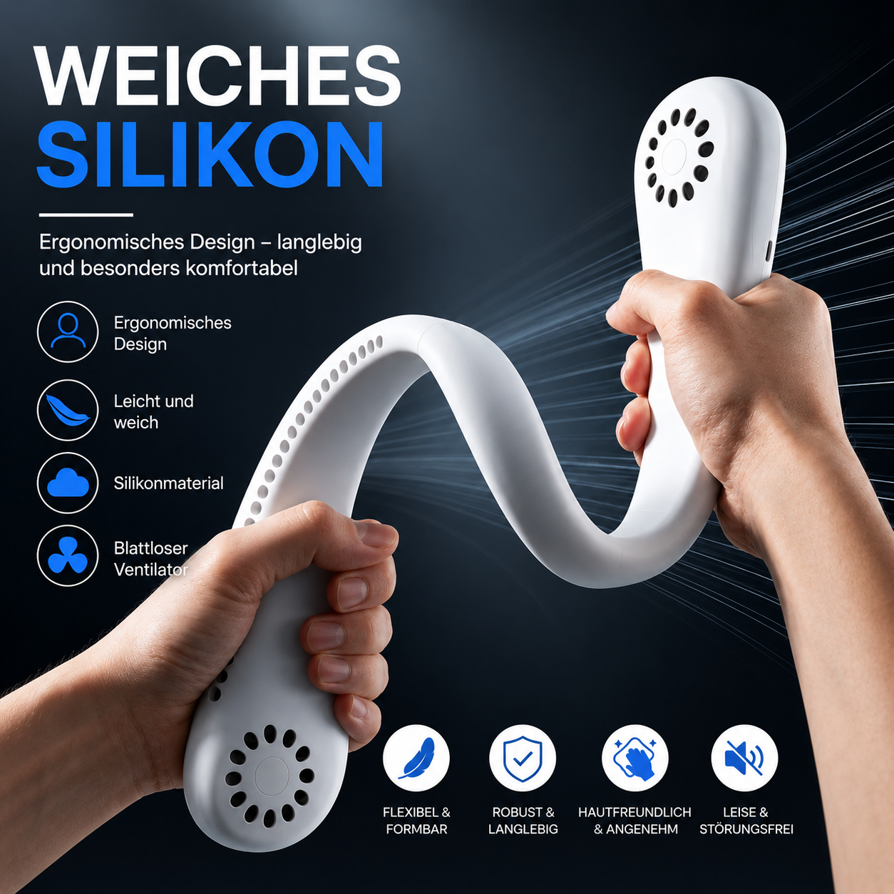 Tragbarer Nackenventilator für den Sommer