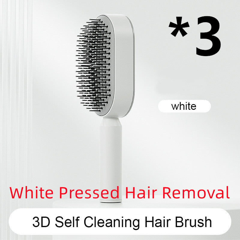 Self-Cleaning Hair Brush for Women – Anti-Static, Scalp Massage, Hair Loss Prevention