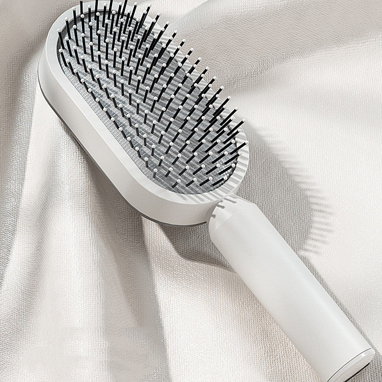 Self-Cleaning Hair Brush for Women – Anti-Static, Scalp Massage, Hair Loss Prevention