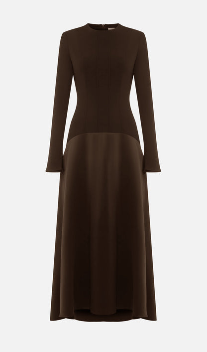 Knitted Satin Maxi Dress