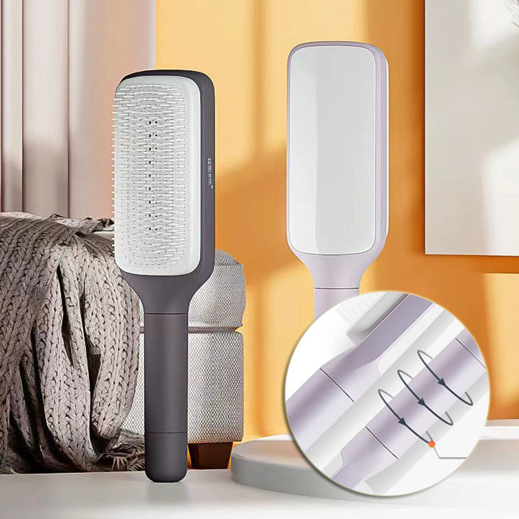 Self Cleaning Hair Brush New Self-Cleaning Anti-Static Massage Comb Scalable Rotate Lifting Self Cleaning Hairbrush