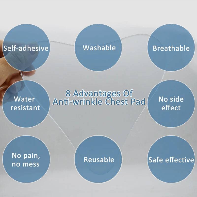 Reusable Silicone Anti-Wrinkle Chest Pads - Self-Adhesive Lift Patches for Neck and Chest Care