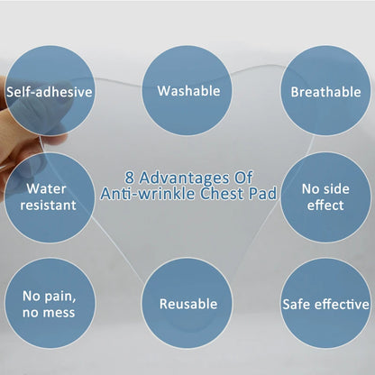 Reusable Silicone Anti-Wrinkle Chest Pads - Self-Adhesive Lift Patches for Neck and Chest Care