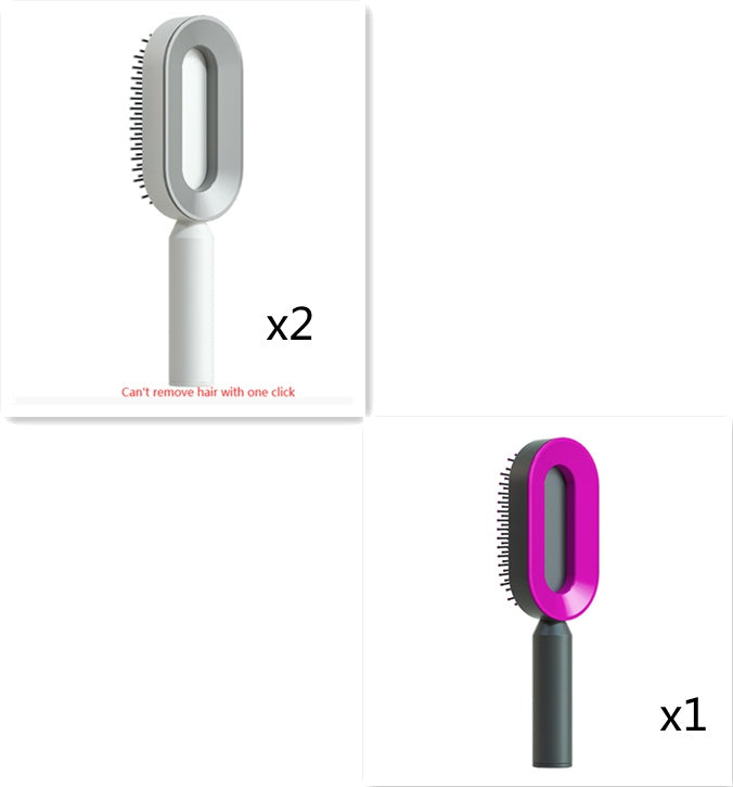 Self-Cleaning Hair Brush for Women – Anti-Static, Scalp Massage, Hair Loss Prevention