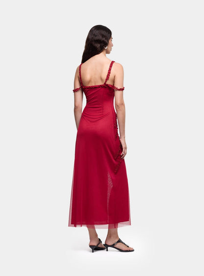 ARABELLA BURGUNDY DRESS