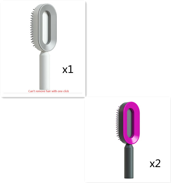 Self-Cleaning Hair Brush for Women – Anti-Static, Scalp Massage, Hair Loss Prevention