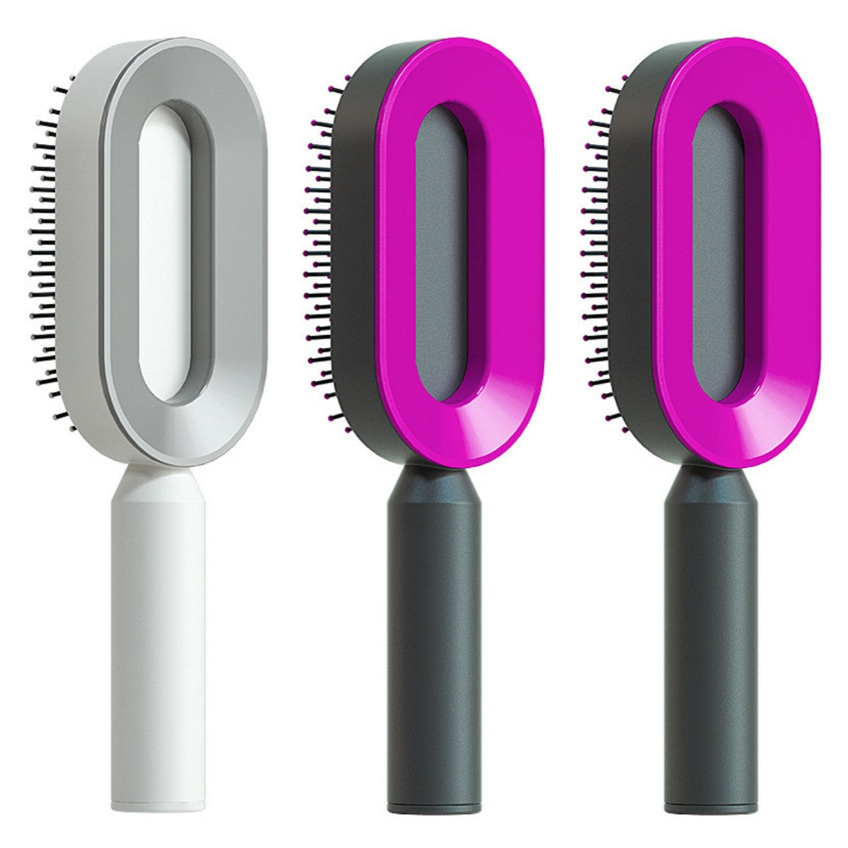 Self-Cleaning Hair Brush for Women – Anti-Static, Scalp Massage, Hair Loss Prevention