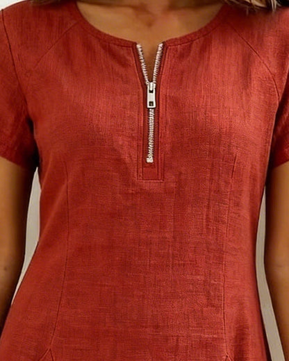 Chic Cotton Zip Dress