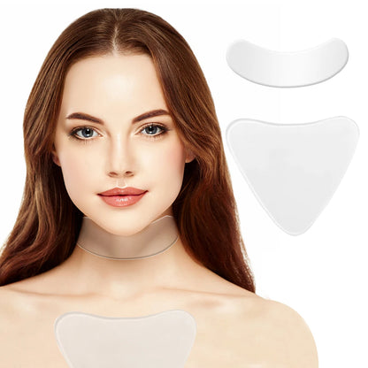 Reusable Silicone Anti-Wrinkle Chest Pads - Self-Adhesive Lift Patches for Neck and Chest Care