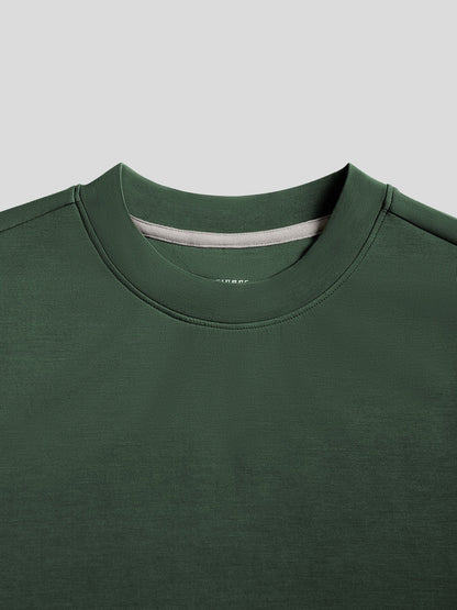 Modal Blend Elbow Patch Long Sleeve Tee:Slim Fit
