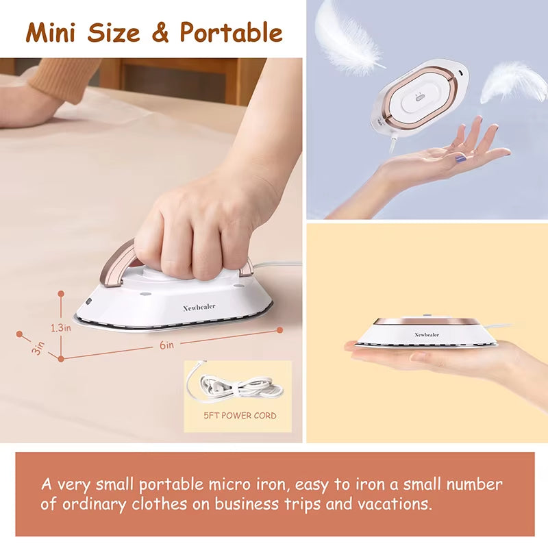 300W Electric Iron Mini Clothes Dryer Travel Dual-Voltage Dryer Ceramic Based Iron Clothing Wrinkle Remover
