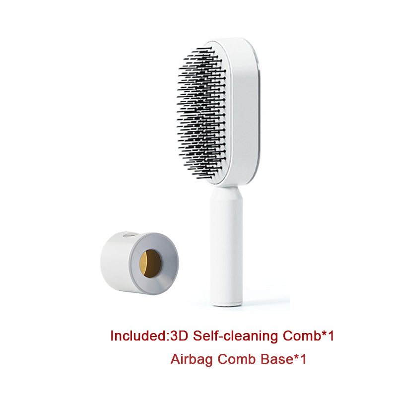 Self-Cleaning Hair Brush for Women – Anti-Static, Scalp Massage, Hair Loss Prevention