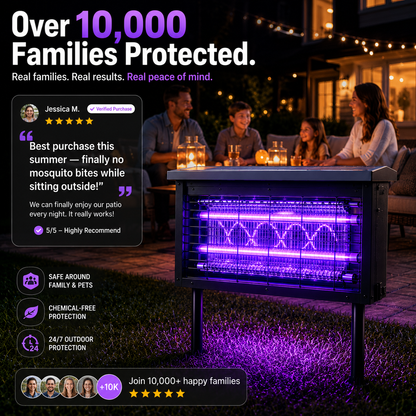Solar Mosquito Killer Lamp LED Square Fly Trap Outdoor Garden Light