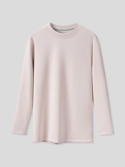 Modal Blend Elbow Patch Long Sleeve Tee:Slim Fit