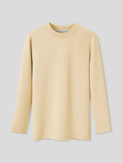 Modal Blend Elbow Patch Long Sleeve Tee:Slim Fit