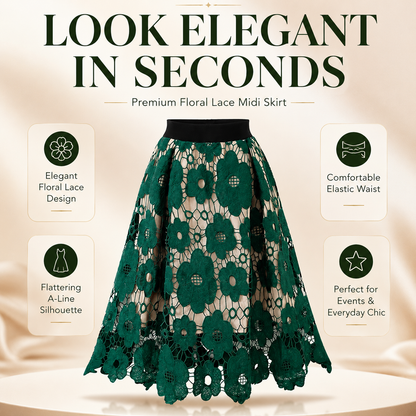Elegant Boho Lace Midi Skirt