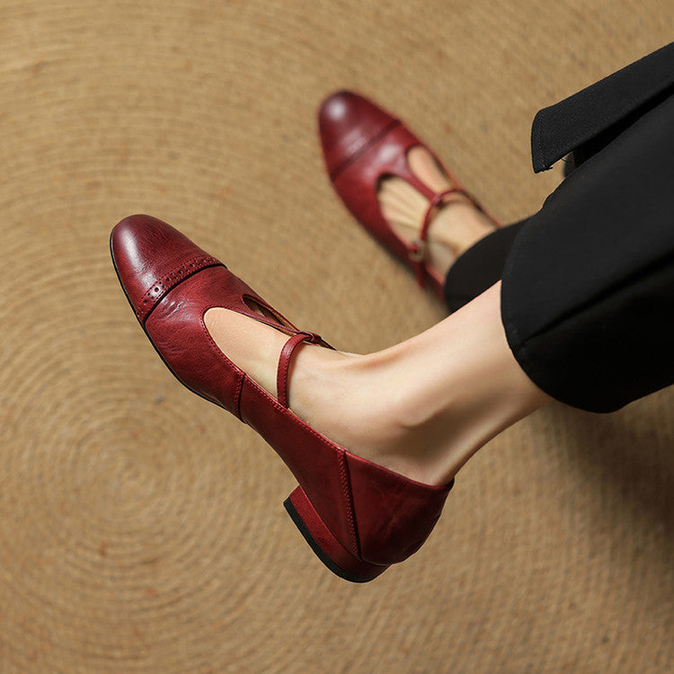 Miska Genuine Leather Flats