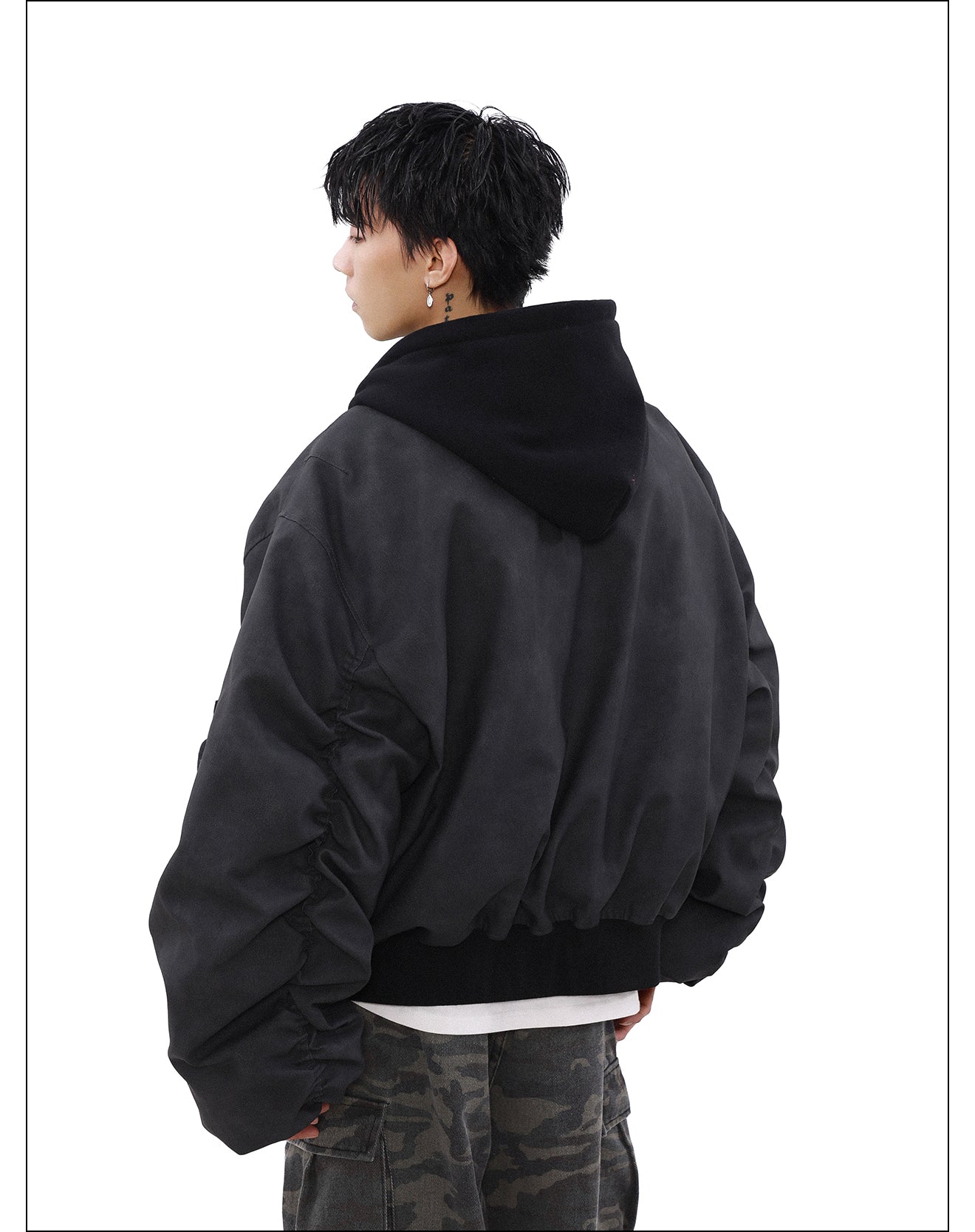 MRNEARLY Vintage Faded Bomber Jacket