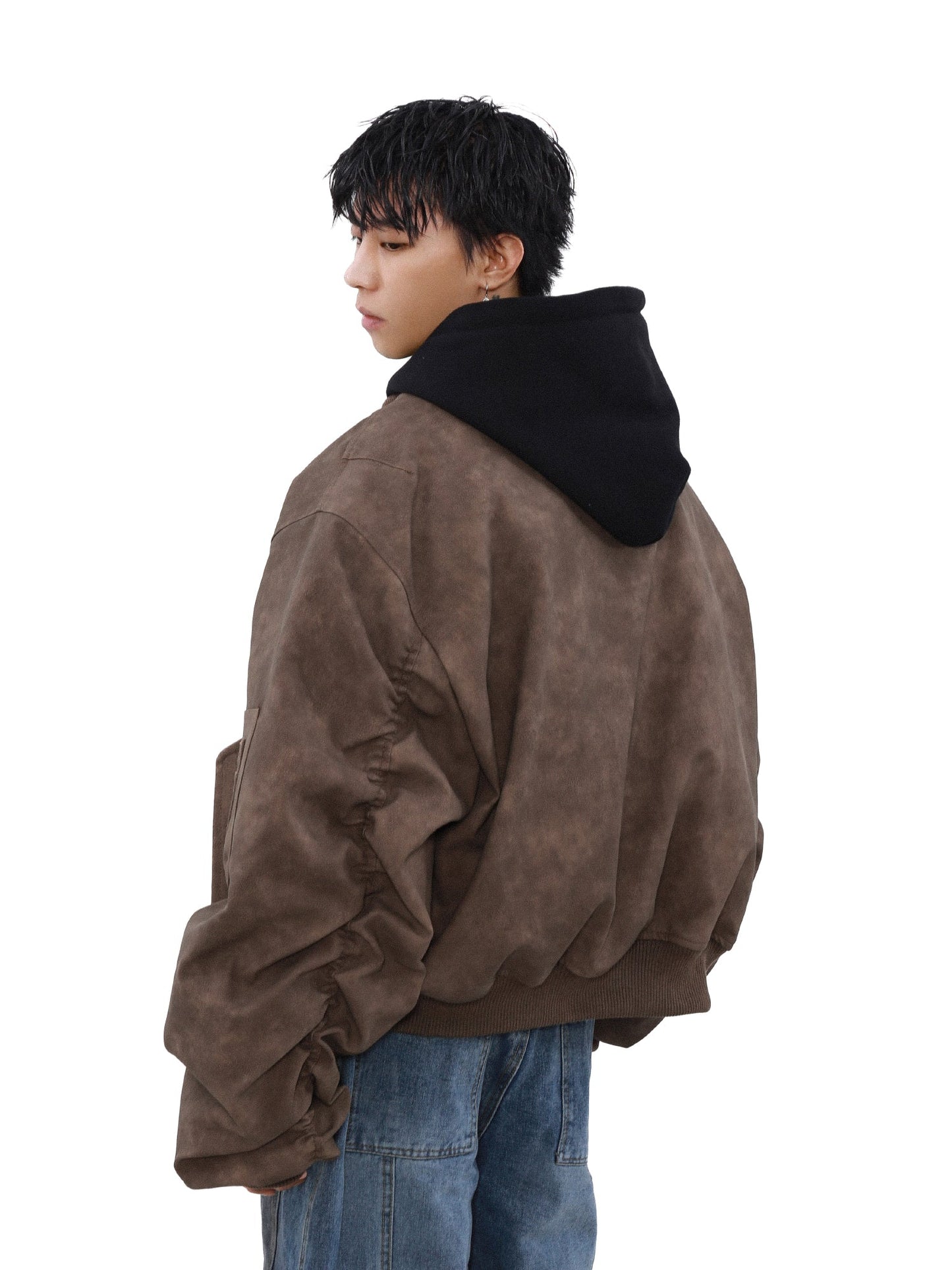 MRNEARLY Vintage Faded Bomber Jacket