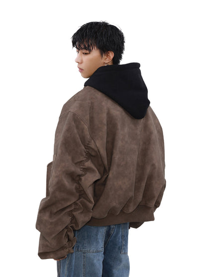 MRNEARLY Vintage Faded Bomber Jacket