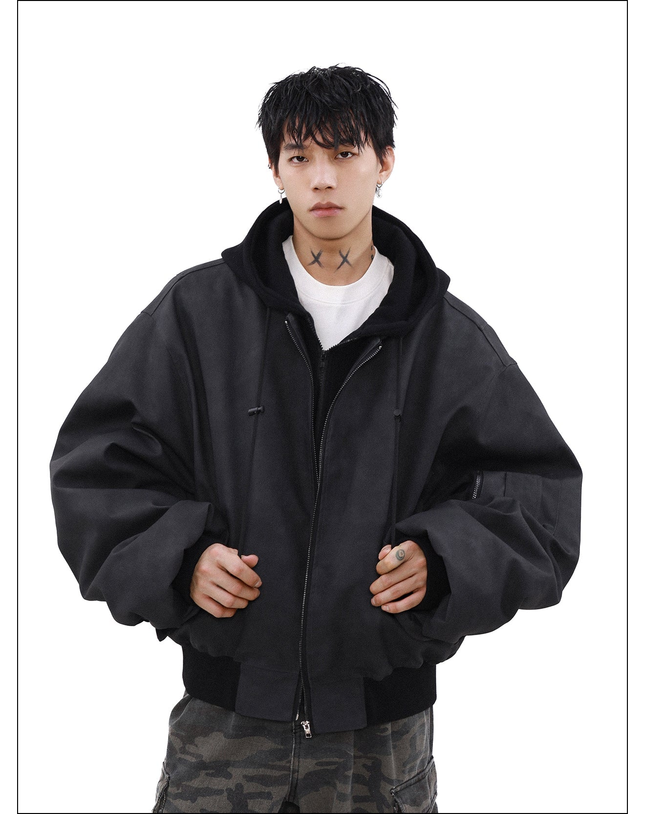 MRNEARLY Vintage Faded Bomber Jacket
