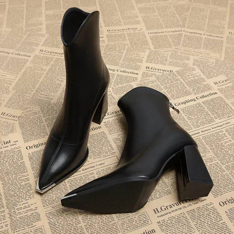 SIENNA CHROME LEATHER BOOTS