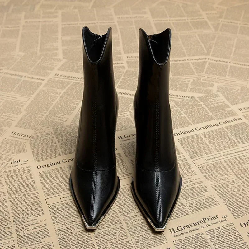 SIENNA CHROME LEATHER BOOTS