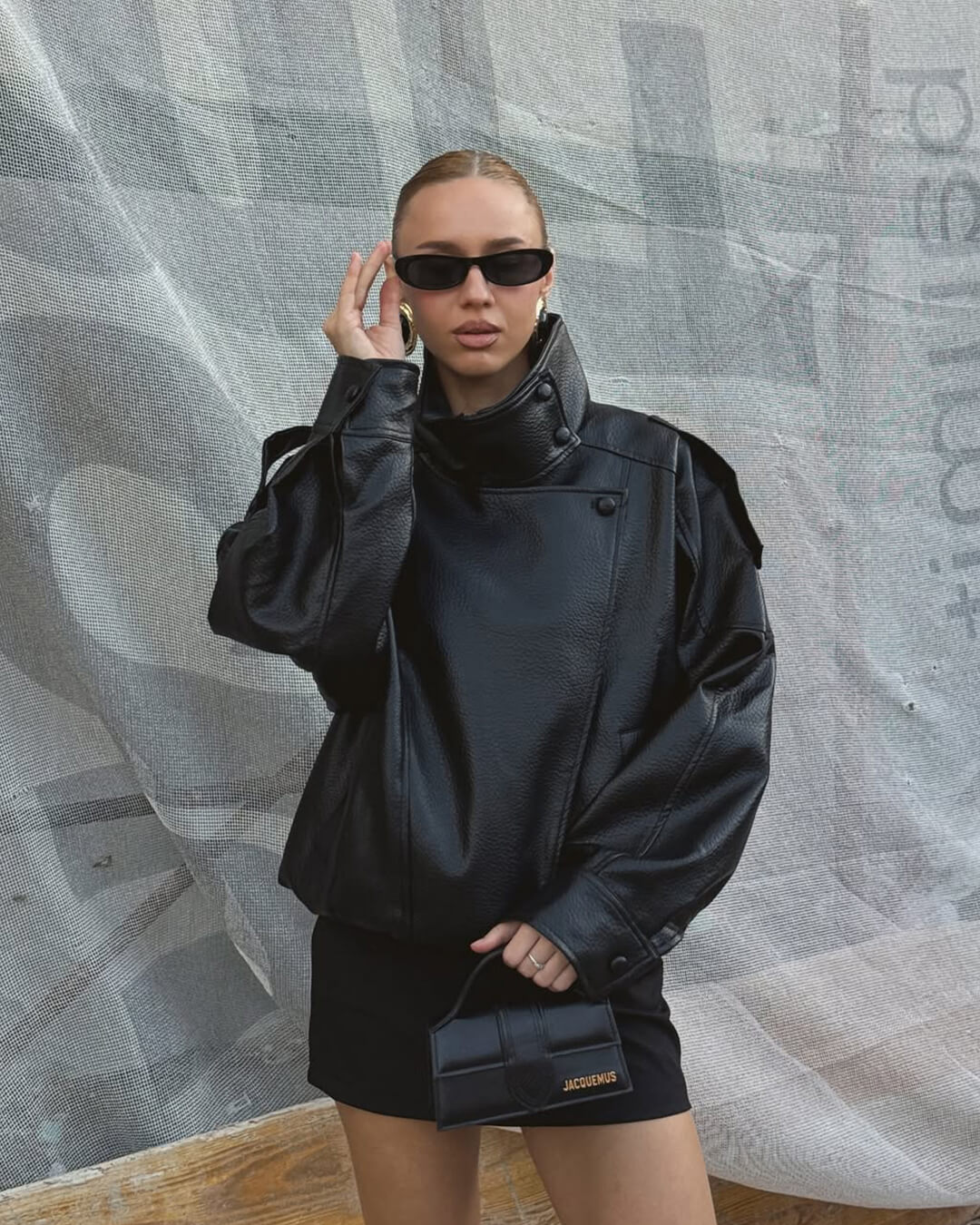 Carla asymmetrical leather jacket