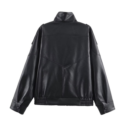 Carla asymmetrical leather jacket
