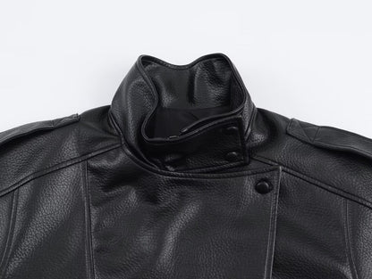 Carla asymmetrical leather jacket