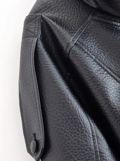 Carla asymmetrical leather jacket