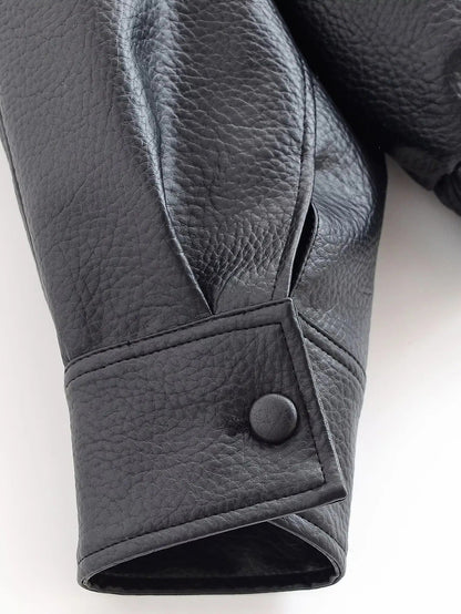 Carla asymmetrical leather jacket