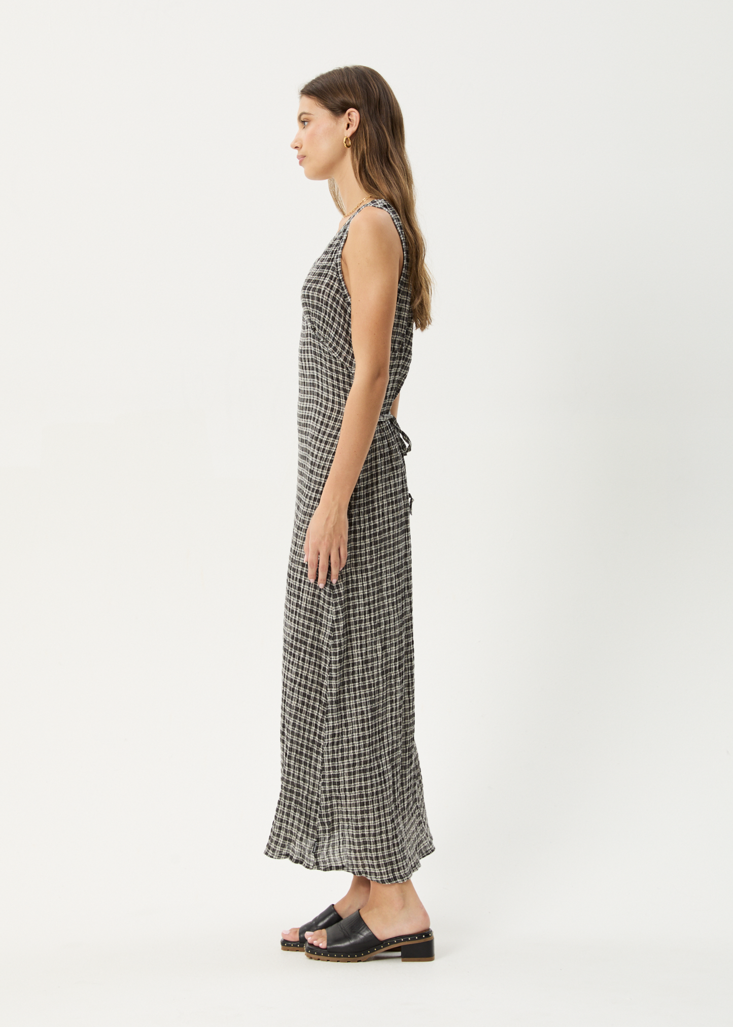 Rayrush Womens Asta - Seersucker Maxi Dress - Steel Check