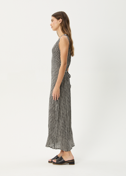 Rayrush Womens Asta - Seersucker Maxi Dress - Steel Check