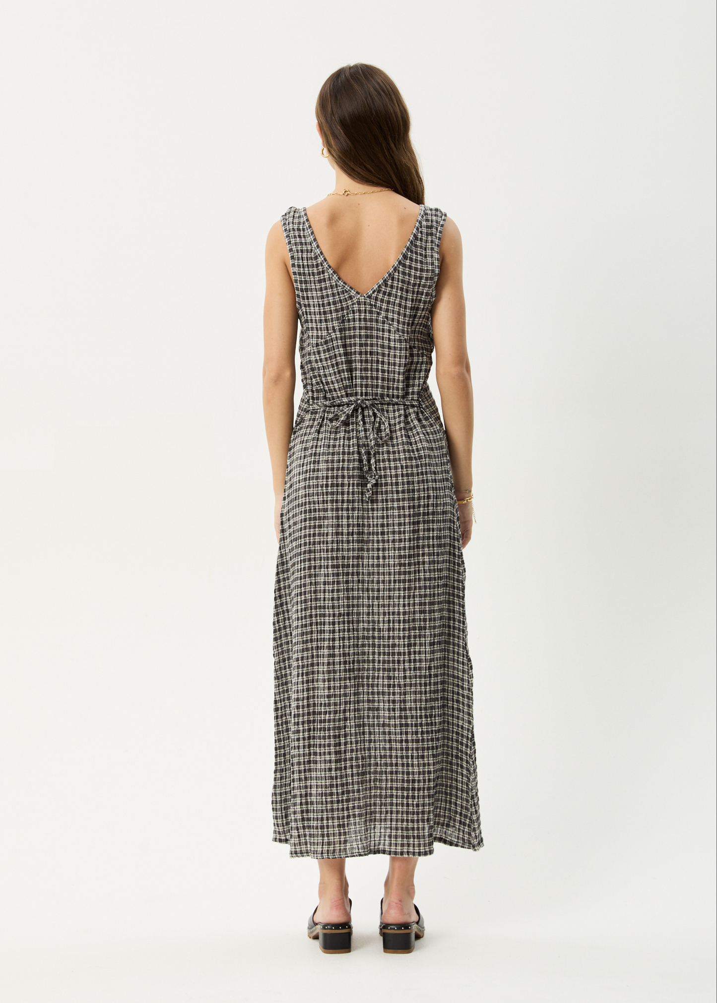 Rayrush Womens Asta - Seersucker Maxi Dress - Steel Check
