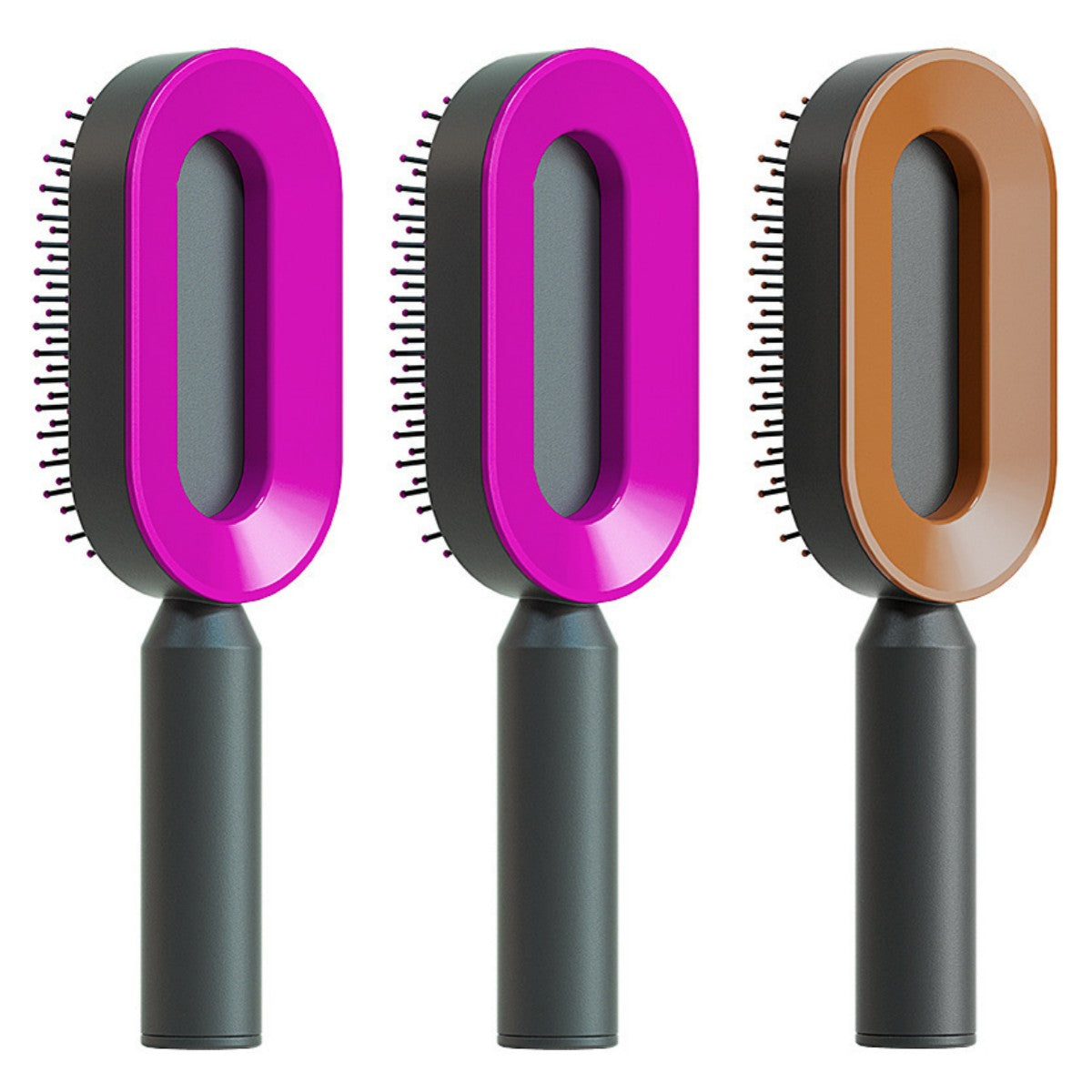 Self-Cleaning Hair Brush for Women – Anti-Static, Scalp Massage, Hair Loss Prevention