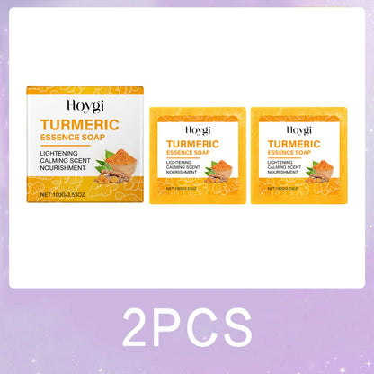 Turmeric Skincare Set Body Soap anti Acne Dark Spot Corrector Improve Dry Skin Moisturizing Face Cream Brightening Facial Serum
