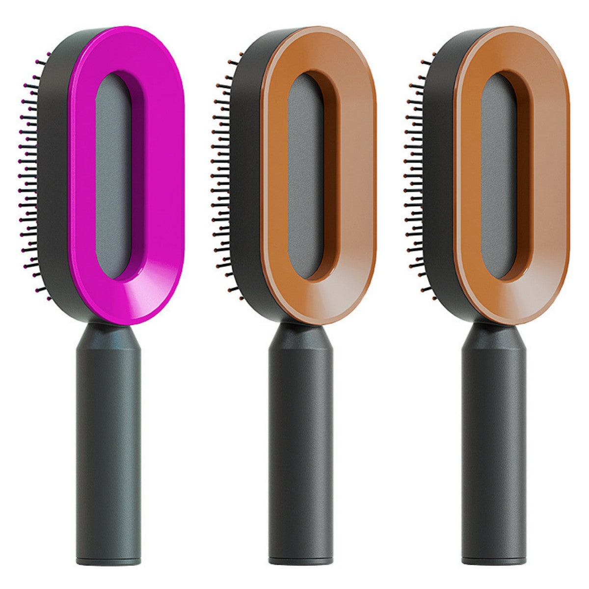 Self-Cleaning Hair Brush for Women – Anti-Static, Scalp Massage, Hair Loss Prevention
