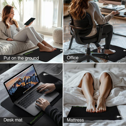 Experience Restful Sleep with the Groundbam Non-Slip PU Leather Grounding Mat – Your Essential Earthing Solution for Home and Office