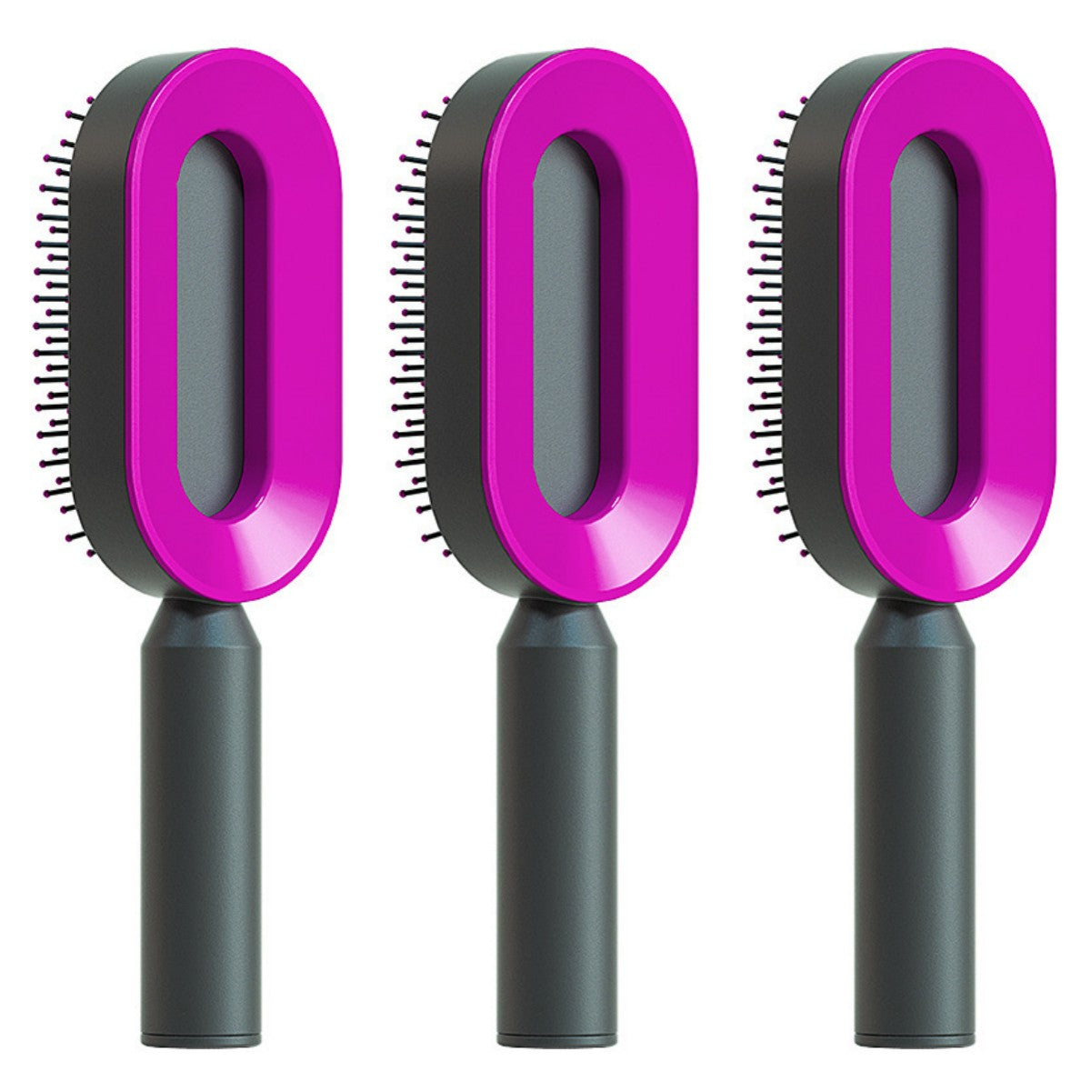 Self-Cleaning Hair Brush for Women – Anti-Static, Scalp Massage, Hair Loss Prevention