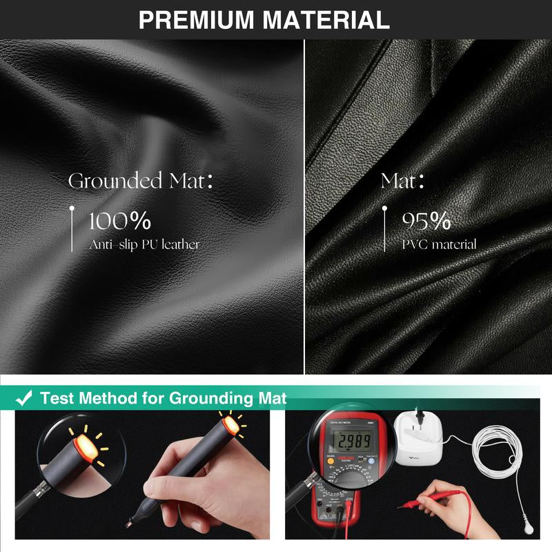 Experience Restful Sleep with the Groundbam Non-Slip PU Leather Grounding Mat – Your Essential Earthing Solution for Home and Office