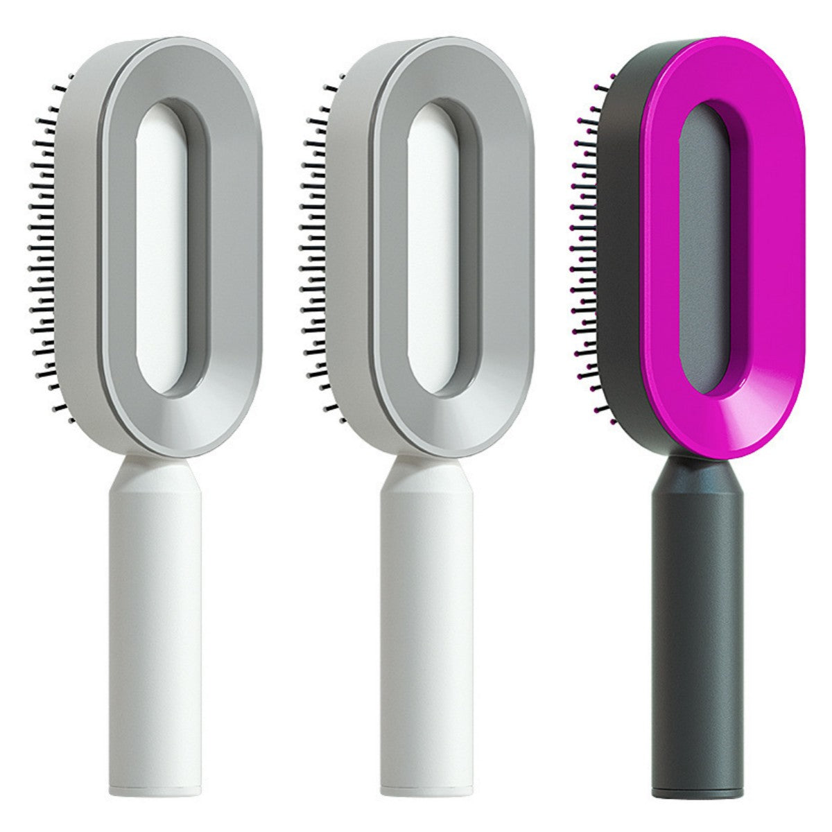 Self-Cleaning Hair Brush for Women – Anti-Static, Scalp Massage, Hair Loss Prevention