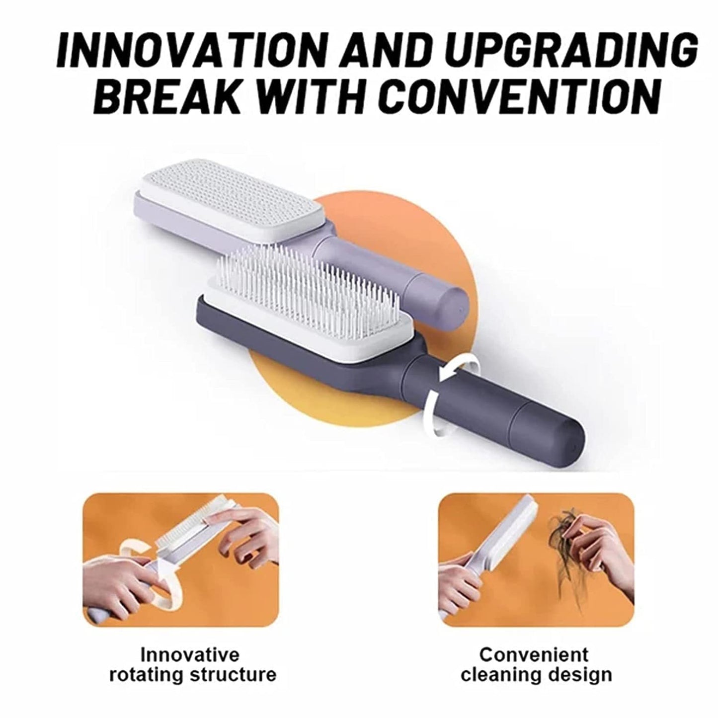 Self Cleaning Hair Brush New Self-Cleaning Anti-Static Massage Comb Scalable Rotate Lifting Self Cleaning Hairbrush
