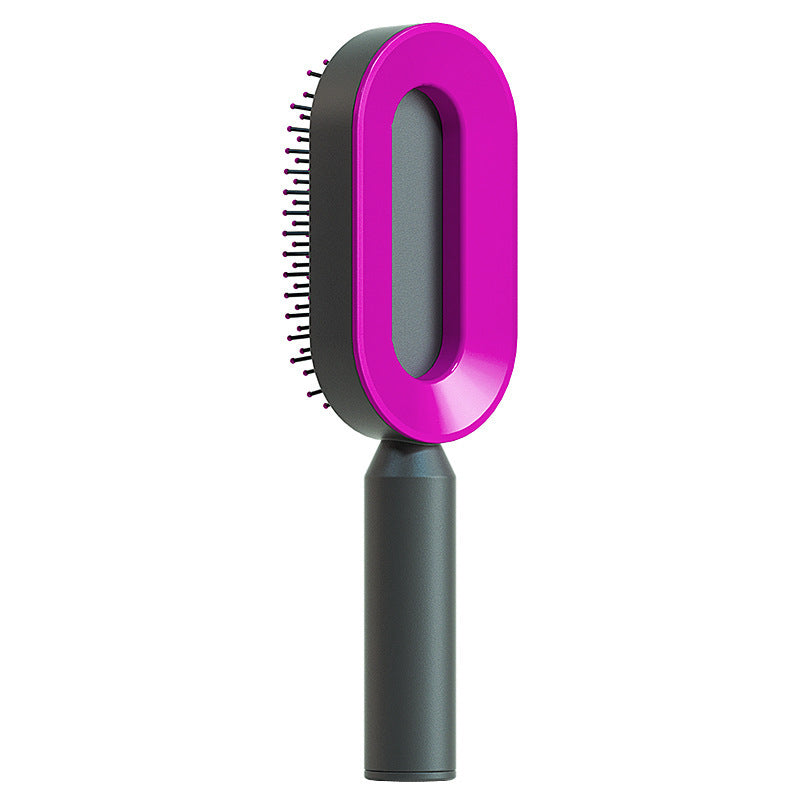 Self-Cleaning Hair Brush for Women – Anti-Static, Scalp Massage, Hair Loss Prevention