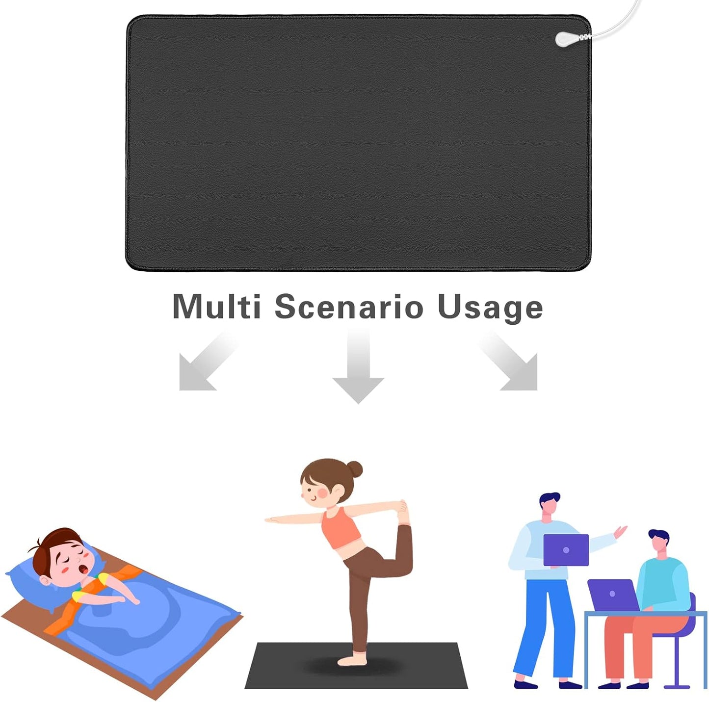 Experience Ultimate Comfort and Wellness with Our Grounding Mat and 15Ft Grounding Cord - Perfect for Sleep, Work, and Pets (23.6 x 13 inches)