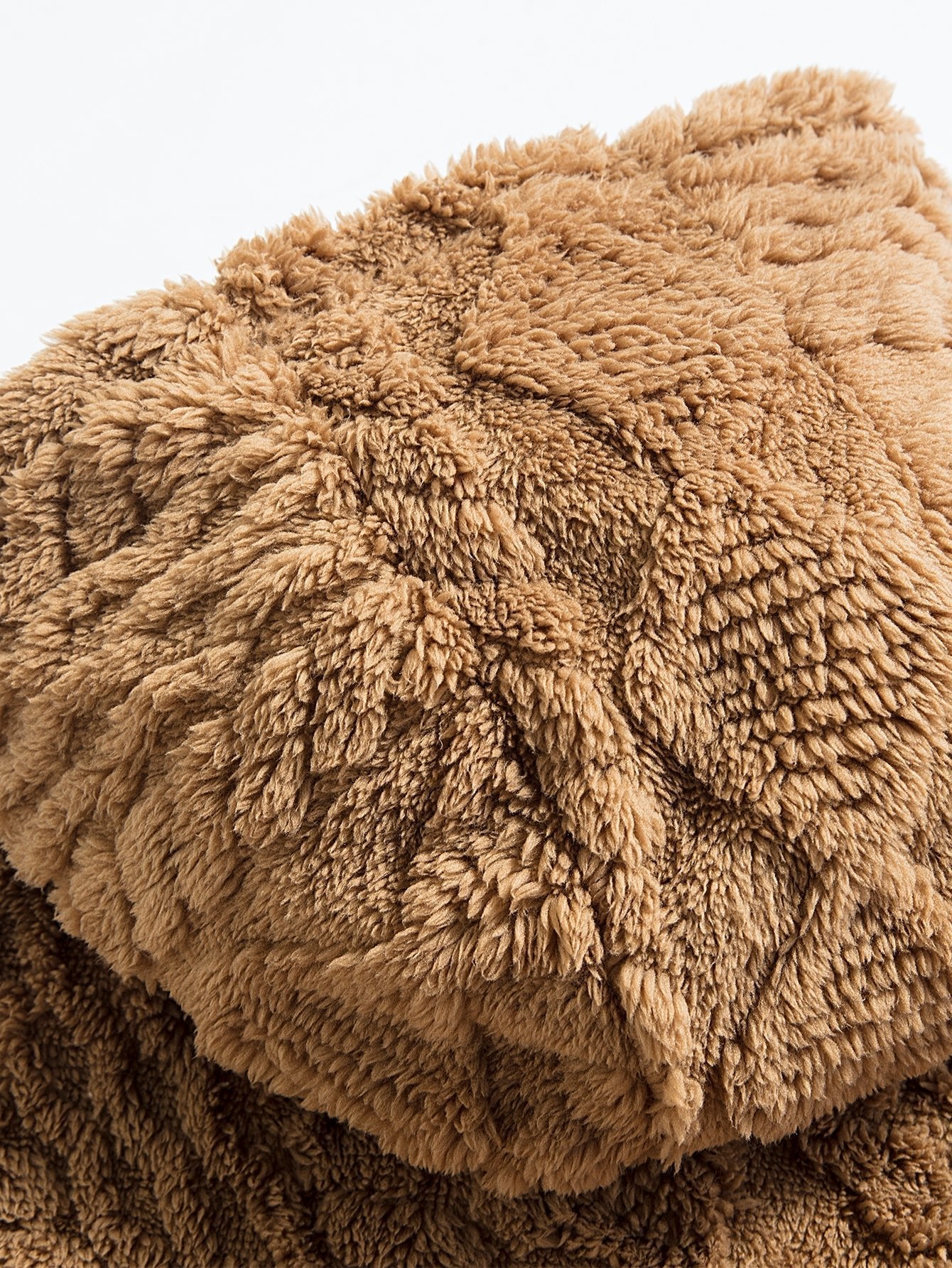 Geometric Jacquard Teddy Hoodie