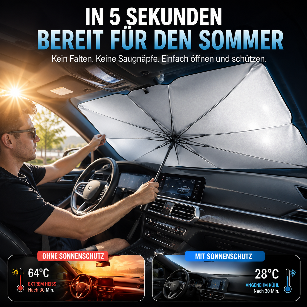 Praktisches FaltbaresAuto-Sonnenschutz