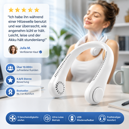 Tragbarer Nackenventilator für den Sommer