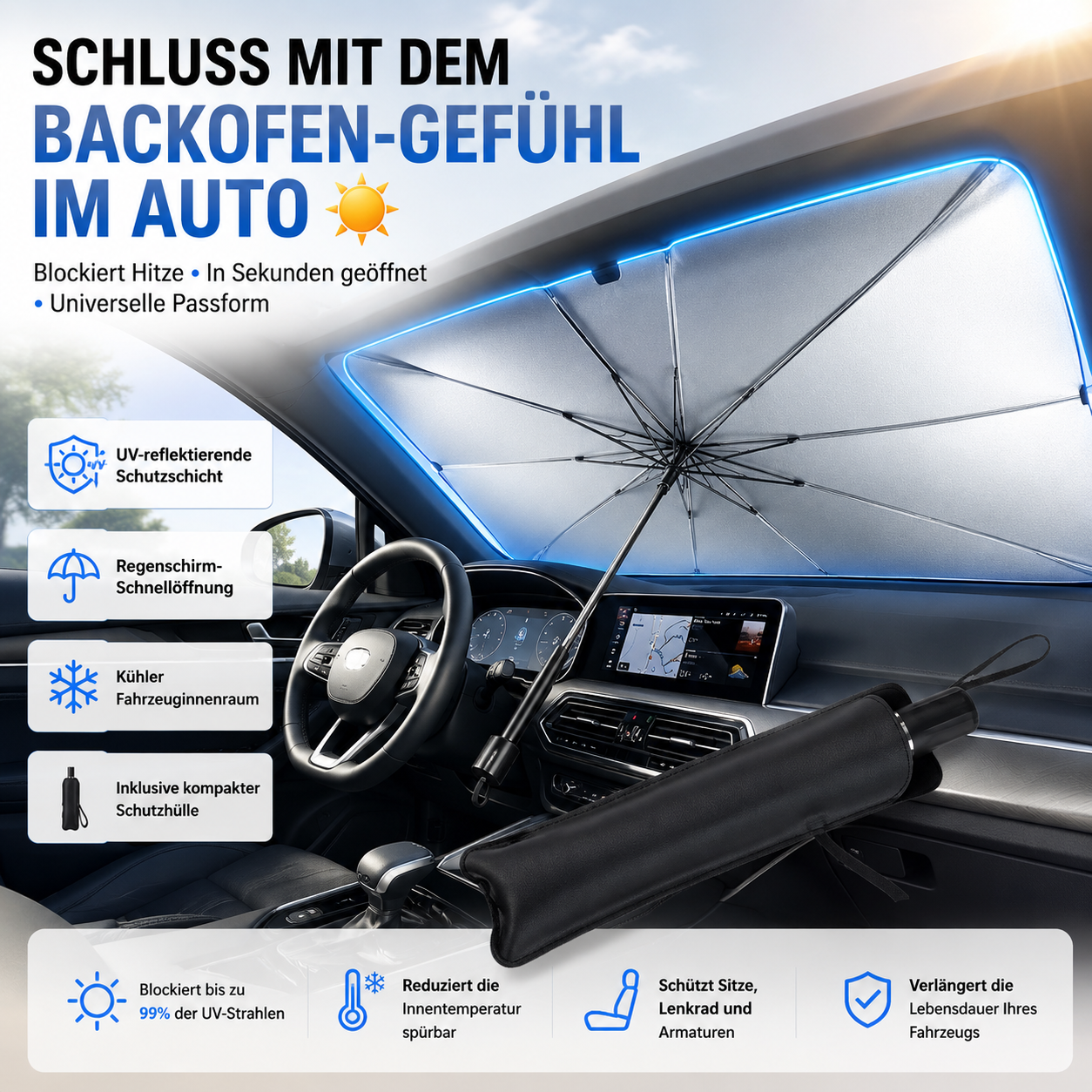 Praktisches FaltbaresAuto-Sonnenschutz